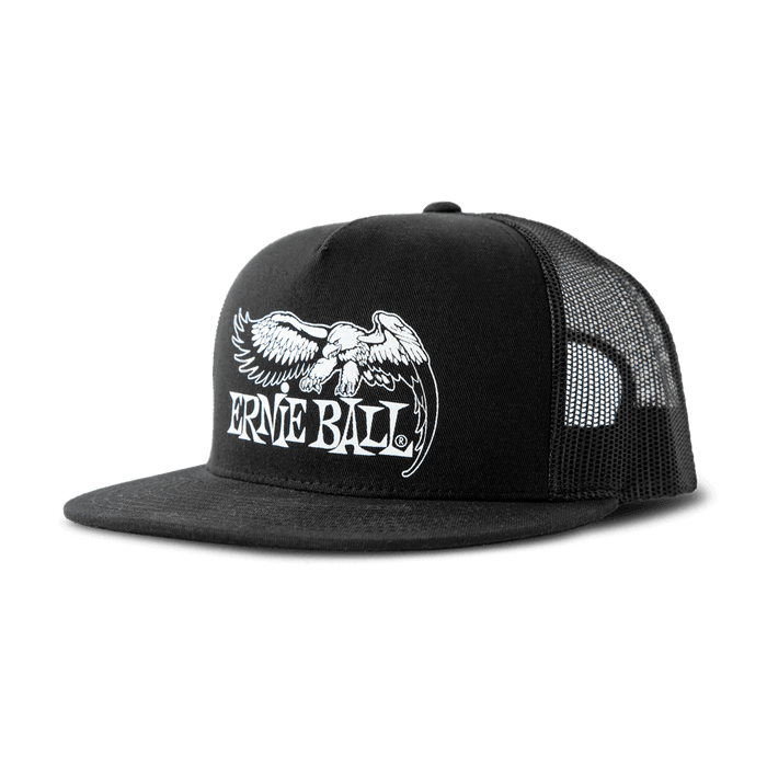 Ernie Ball Black Mesh Cap With White Eagle Ernie Ball Logo