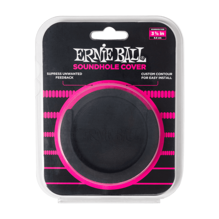 Ernie Ball Black Soundhole Cover 3 3/8 Inch