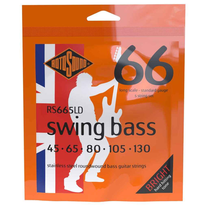 Rotosound RS665LD Swing Bass 66 5 string set electric bass stainless steel 45-130