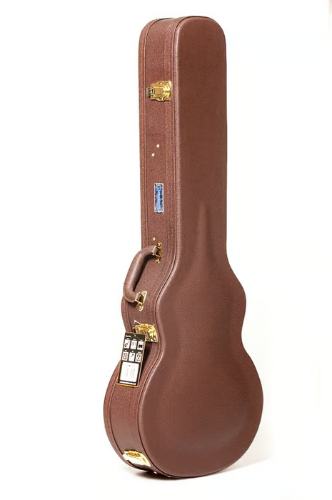 Freestyle Deluxe Arch Top Wood Case for LP Style Guitars - Brown