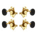 Grover U98 Series Sta-Tite Geared Ukulele Pegs (Set of 4) ~ Gold ~ Ebony Buttons