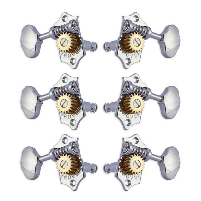 Grover STA-TITE Machineheads ~ 3+3 ~ Vertical ~ Chrome