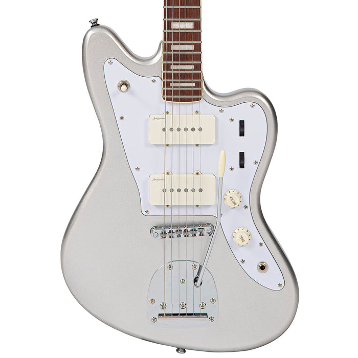 Vintage REVO Series 'Surfmaster 90' Electric Guitar ~ Metallic Silver