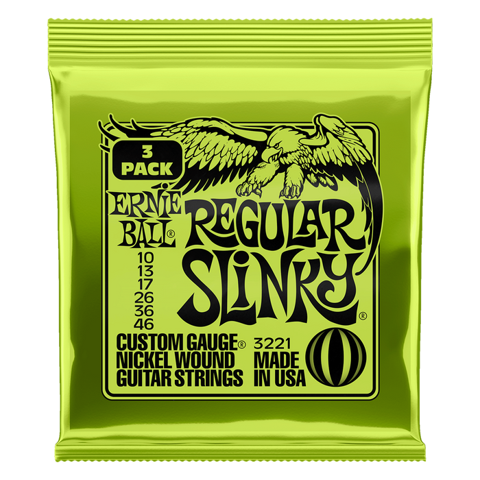Ernie Ball Regular Slinky Electric Guitar Strings 10-46 (3 Pack)