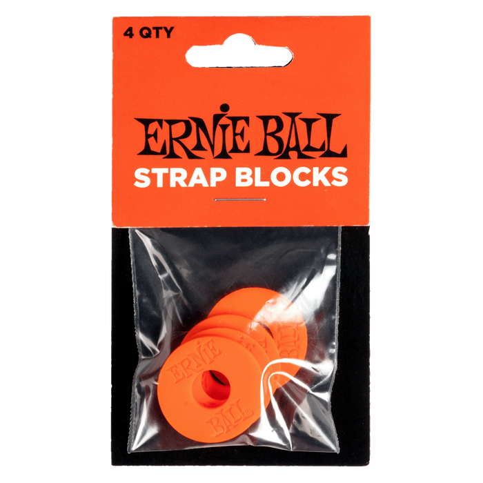 Ernie Ball Strap Blocks Locks | Rubber - Orange/Red