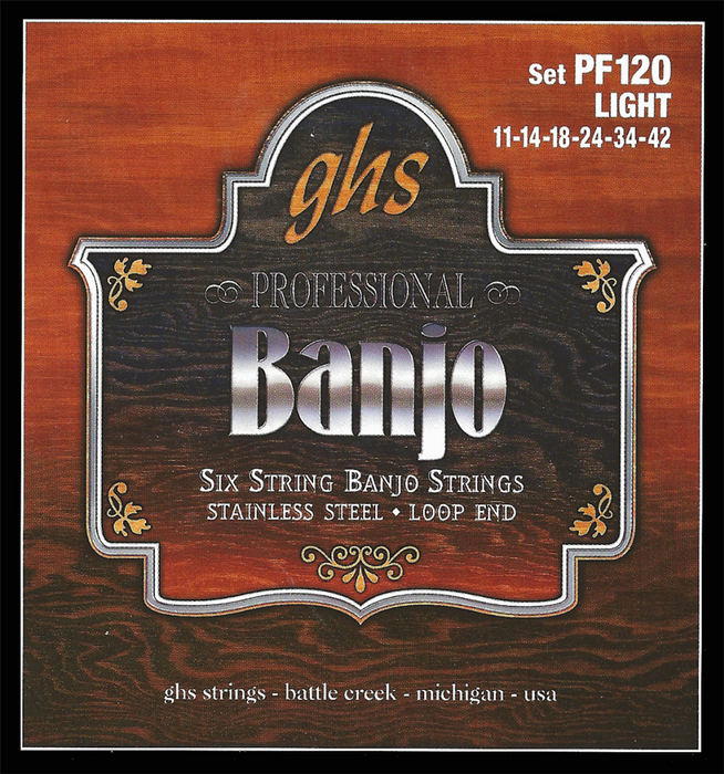 GHS 6-String Banjo Stainless Steel Strings Loop End