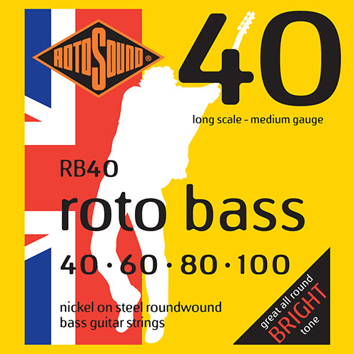 Rotosound RB40 Roto Bass 40 Medium Gauge Nickel Bass Guitar Strings 40-100