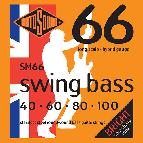 Rotosound RS66 Swing Bass 66 Hybrid string set electric bass stainless steel 40-100