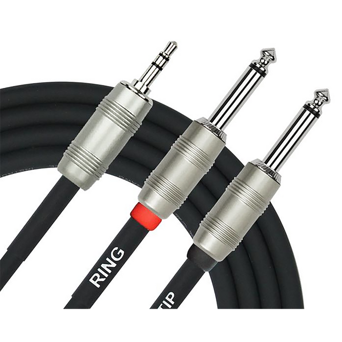 Kirlin Pro Deluxe 3.5mm Stereo to 2 x 1/4 Jack  - 6FT