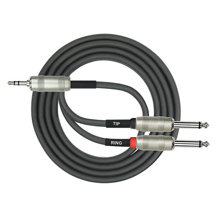 Kirlin Pro Deluxe 3.5mm Stereo to 2 x 1/4 Jack  - 6FT