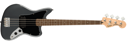 Fender Squier Affinity Series™ Jaguar® Bass H, Laurel Fingerboard, Black Pickguard, Charcoal Frost Metallic