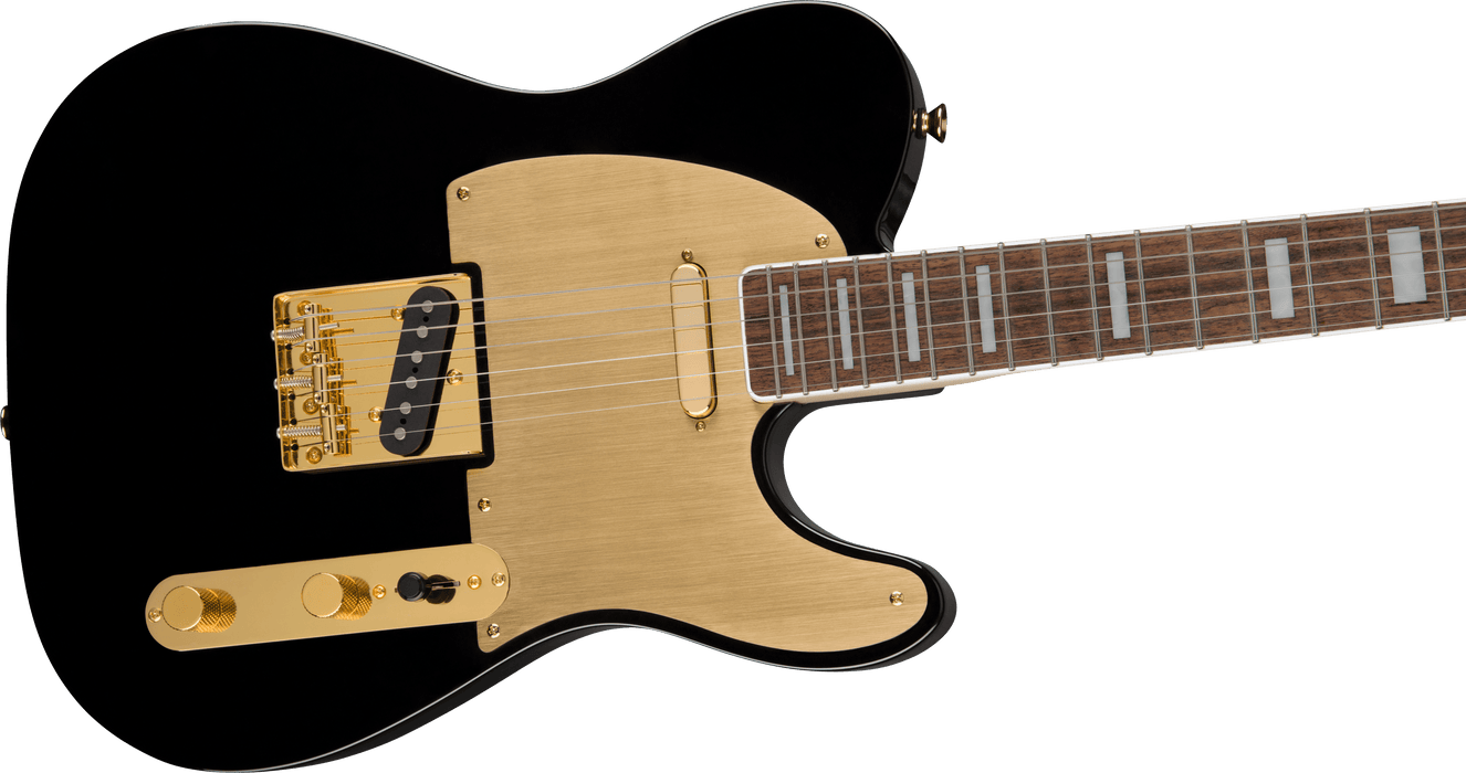 Fender Squier 40th Anniversary Telecaster®, Gold Edition, Laurel Fingerboard, Gold Anodized Pickguard, Black