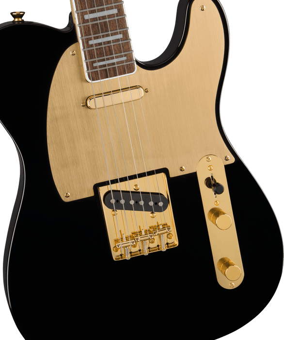 Fender Squier 40th Anniversary Telecaster®, Gold Edition, Laurel Fingerboard, Gold Anodized Pickguard, Black