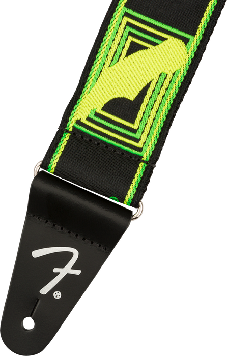 Fender® Neon Monogrammed Strap, Green and Yellow, 2"