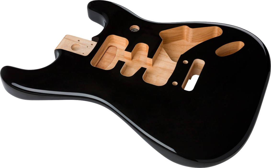 Fender Deluxe Series Stratocaster® HSH Alder Body 2 Point Bridge Mount, Black