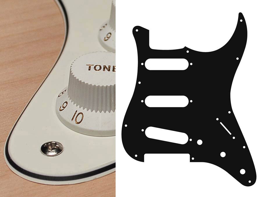 Standard 11 Hole SSS 3 Ply Pickguard / Scratchplate to fit Stratocaster Strat - Vintage White