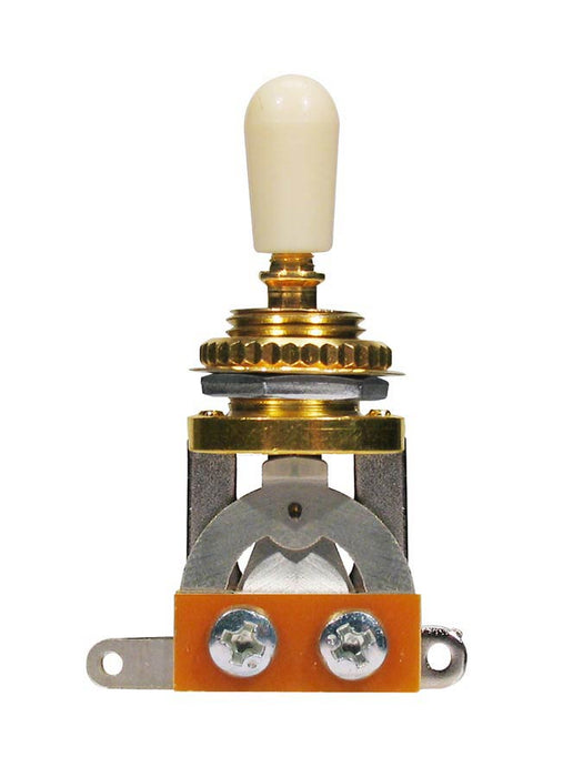 Electric Guitar Toggle Switch 3-way, with Ivory Poker Chip and Cap - Gold | Made in Japan