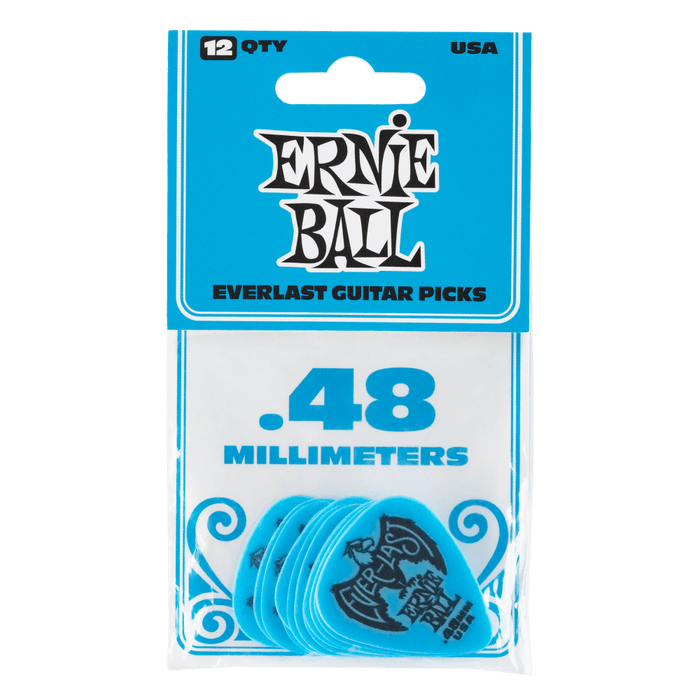 Ernie Ball 0.48mm Blue Everlast Picks 12 Pack