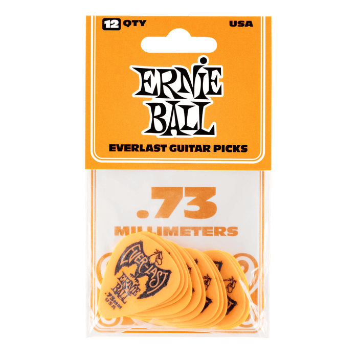 Ernie Ball 0.73mm Orange Everlast Picks 12 Pack