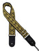 Vintage Jacquard Weave Premium Guitar Strap Cotton/Leather - Yellow & Gold - Guitar Warehouse