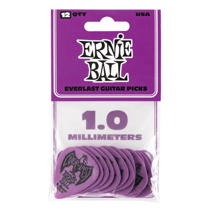 Ernie Ball 1.00mm Purple Everlast Picks 12 Pack