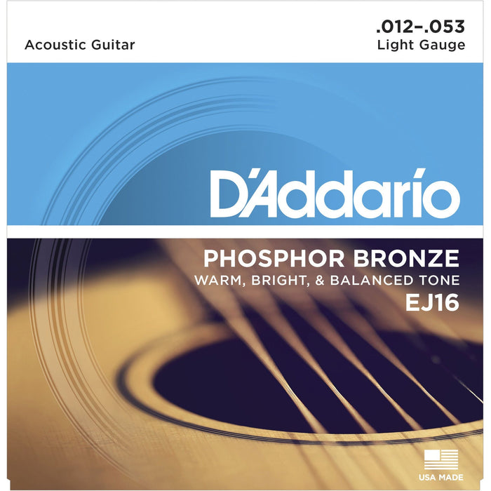 D'Addario EJ26 Acoustic Guitar Strings Phosphor Bronze 11-52 Custom Light Set