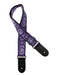 Vintage Jacquard Weave Premium Guitar Strap Cotton/Leather - Blue/Yellow - Guitar Warehouse