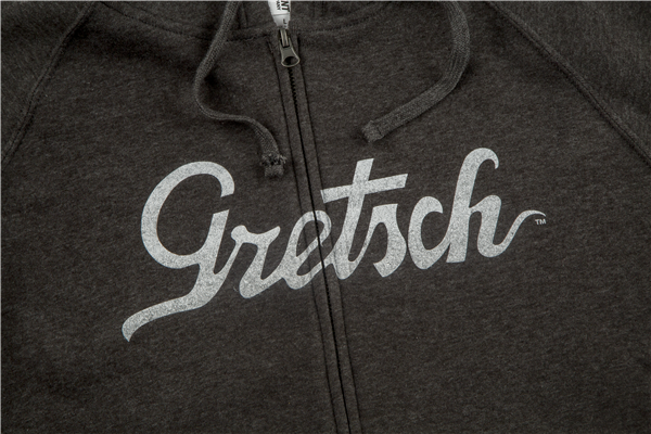 Gretsch® Script Logo Zipped Hoodie, Gray