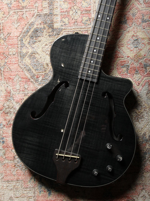 2009 Epiphone Zenith Semi Acoustic Bass Stereo (Fretted) - Trans Black - Pre-owned