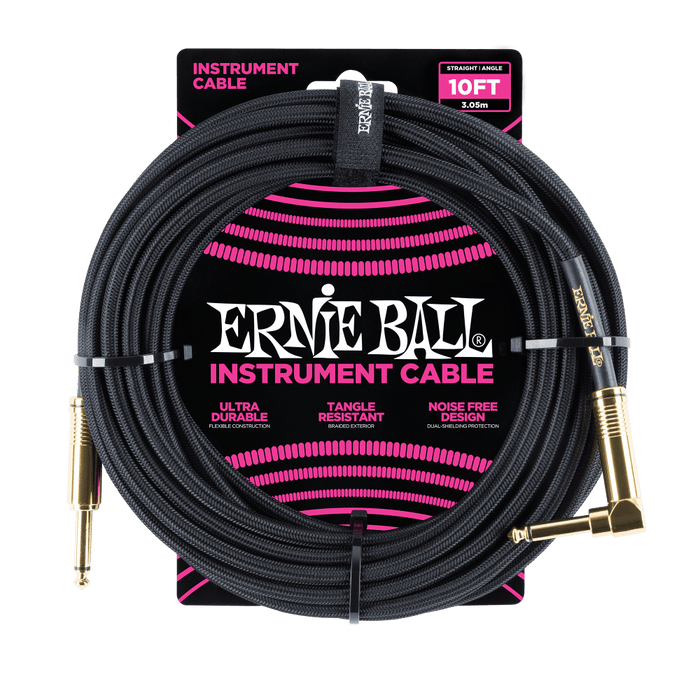 Ernie Ball Braided Cable P06081 - 10FT BLACK