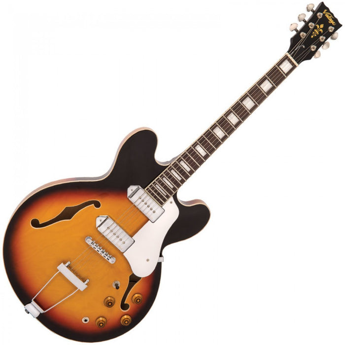 Vintage VSA500P ReIssued Semi Acoustic Guitar ~ Vintage Sunburst *SETUP PRICE