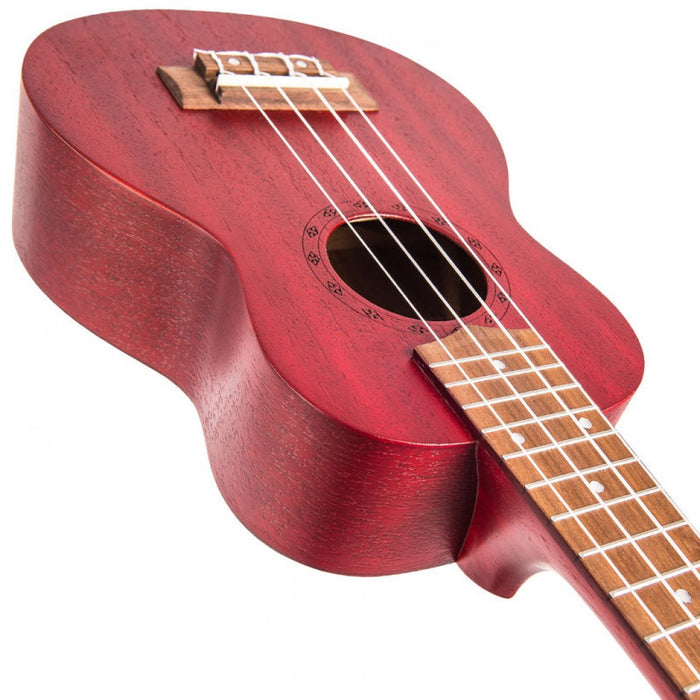 Laka Soprano Acoustic Ukulele & Bag - Red