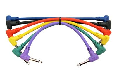 Kirlin Moulded Pedal Patch Cables 6 inch - Multicoloured - 6 Pack