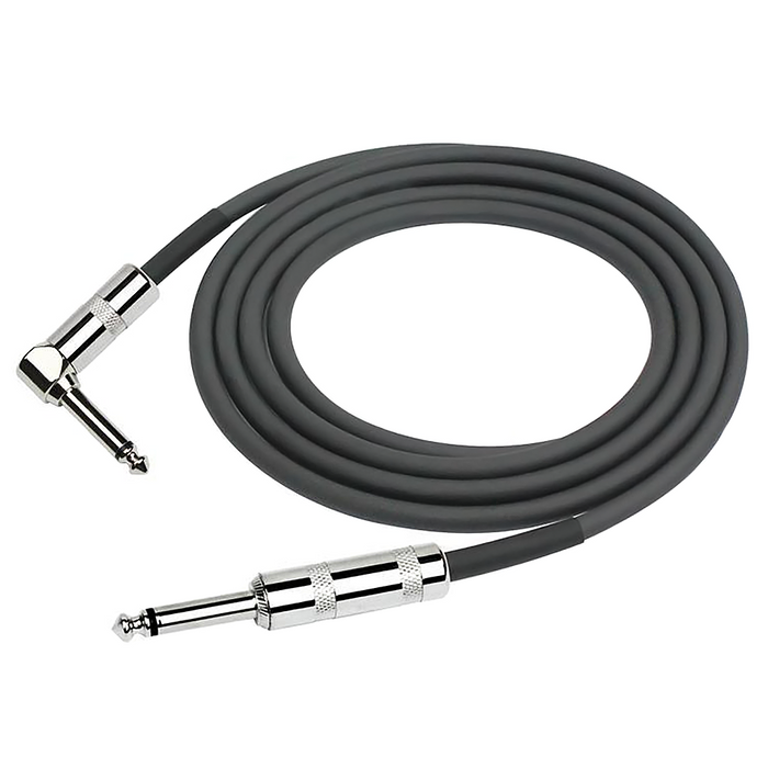 Kirlin 10ft Instrument Guitar Cable - Straight to Angled Jack - Black