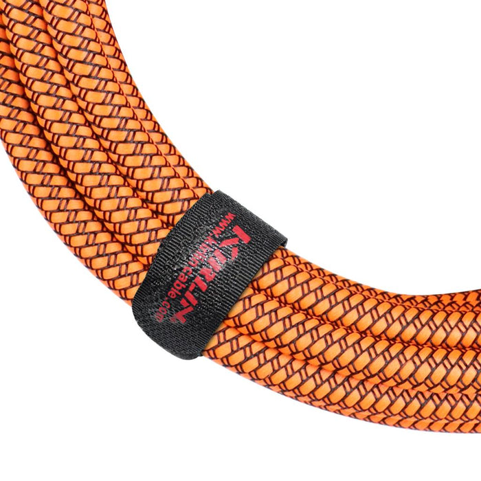 Kirlin 10ft Fabric Cable 1/4" Mono Plug Straight to Straight - Orange