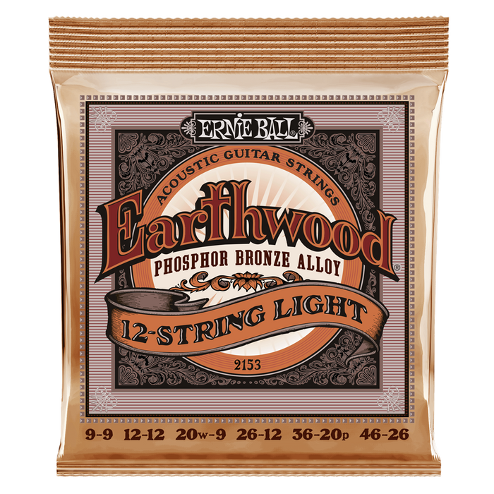 Ernie Ball Earthwood Phosphor Bronze 12 String Acoustic Strings - LIGHT 9 - 46