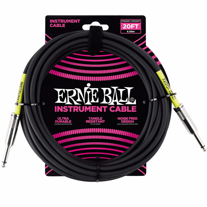 Ernie Ball Instrument Cable - 20FT BLACK