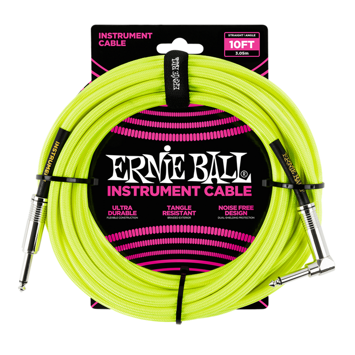 Ernie Ball Braided Cable P06080 - 10FT YELLOW