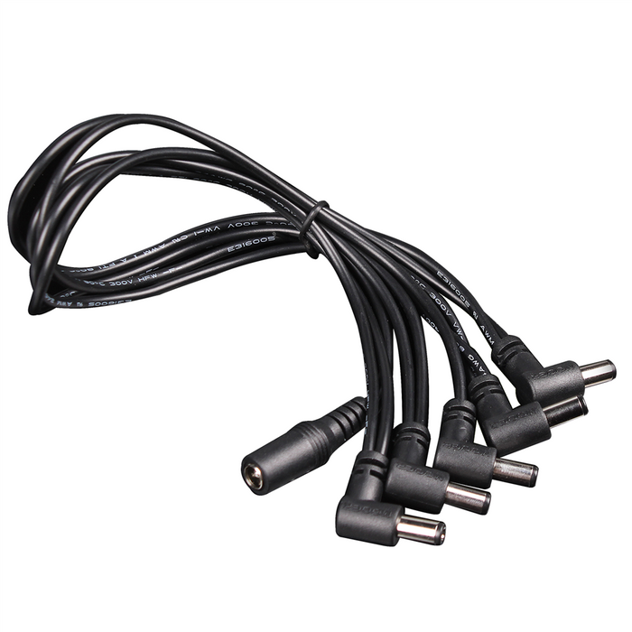 Pedal Daisy Chain 5 Plug Angled 9v DC Adapter Cable