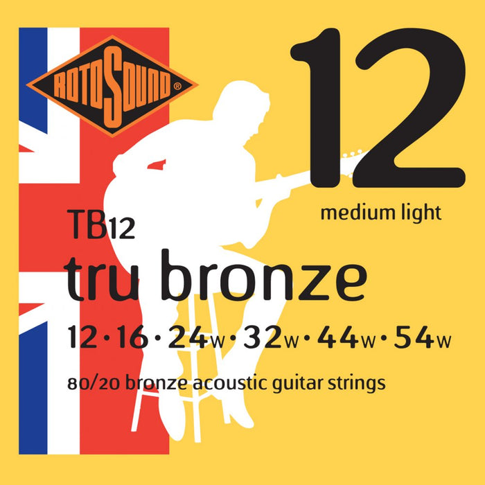Rotosound Tru Bronze 80/20 Bronze Acoustic Guitar Strings 12-54