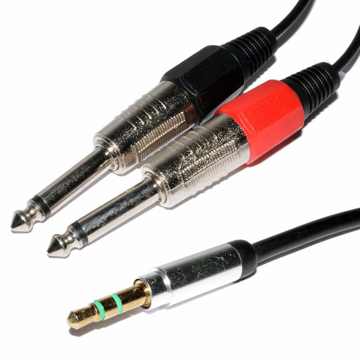 3.5mm Stereo Jack Plug to Twin 6.35mm MONO Plugs Pro Cable 3m