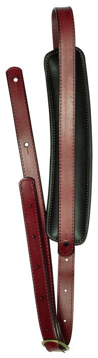Red Vintage Style Leather Guitar Strap - TGI