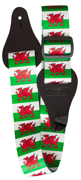 Welsh Dragon Guitar Strap - Wales Flag